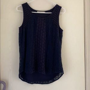 Navy mesh top